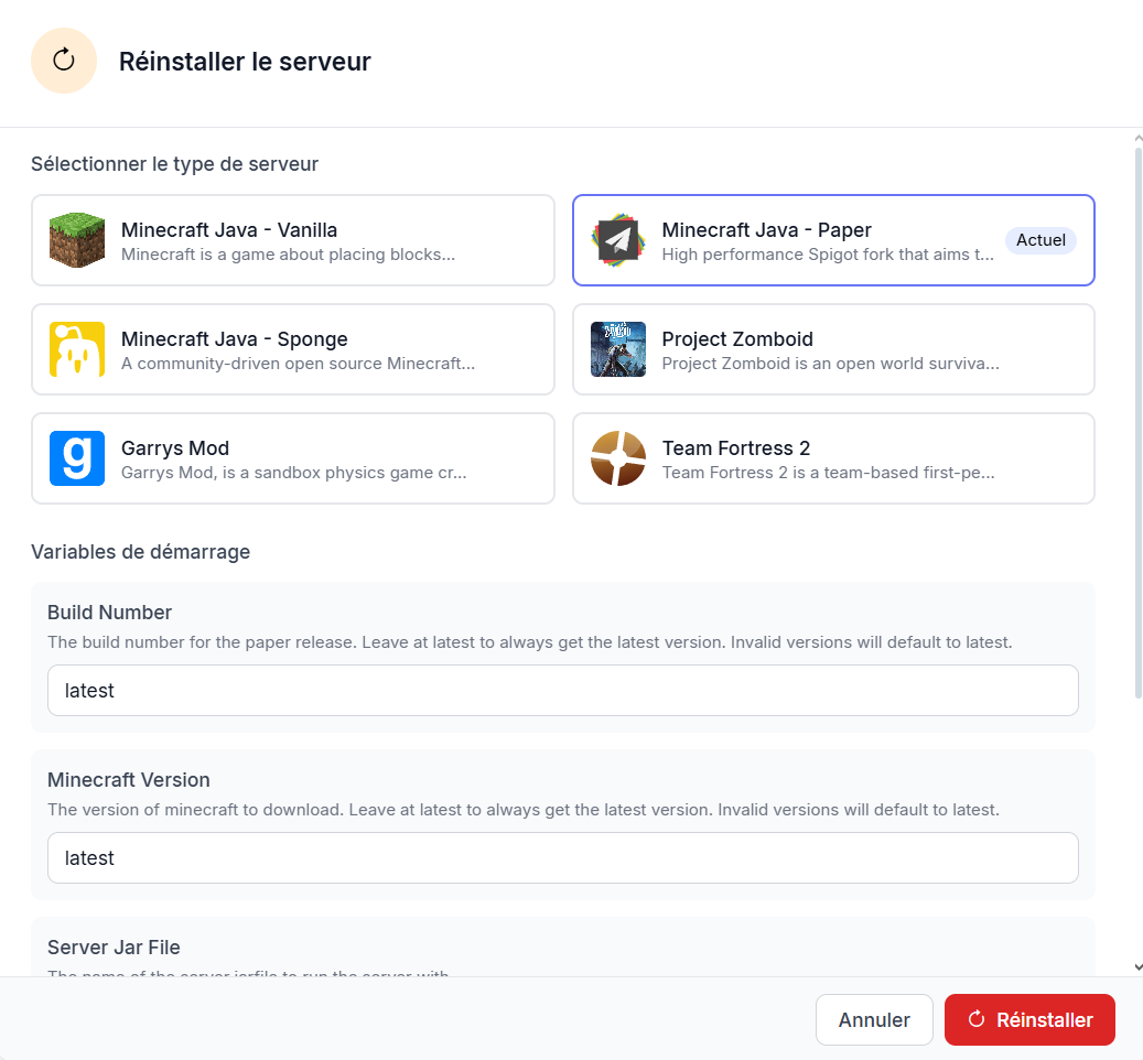 Gestion du serveur côté client